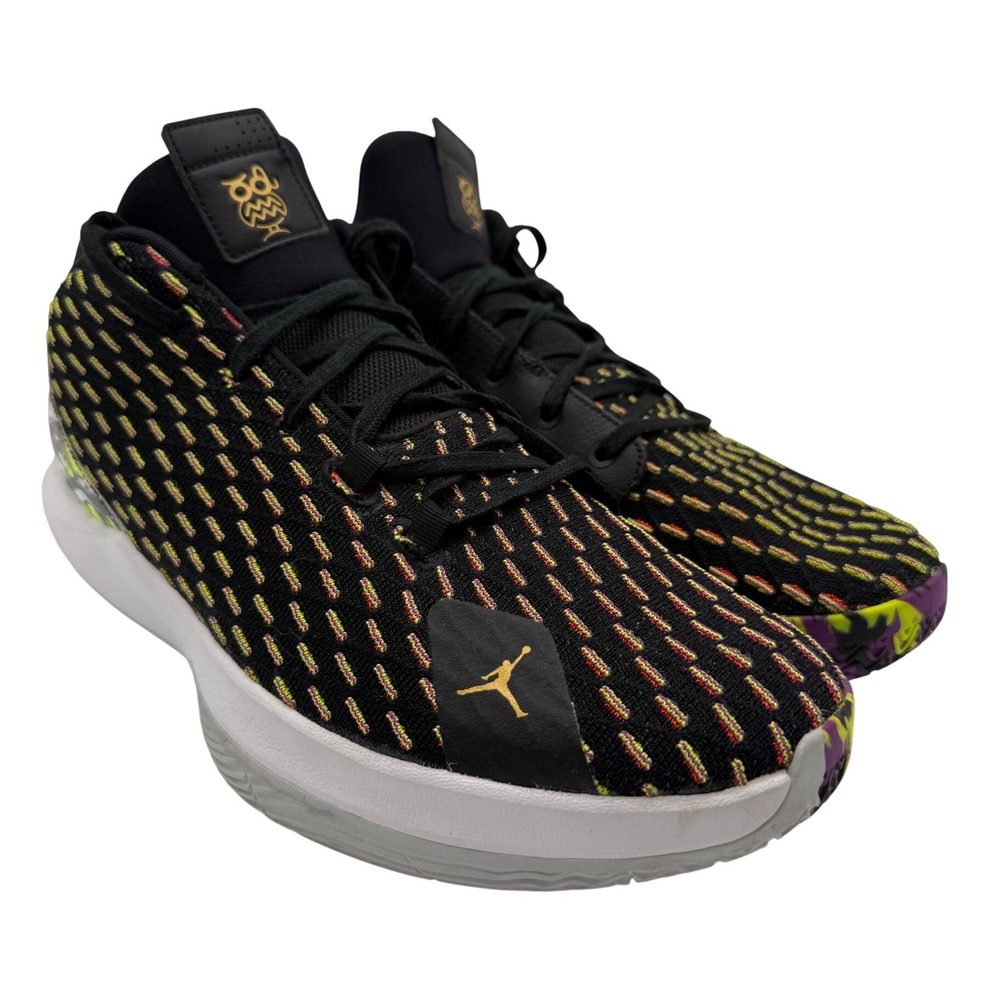 Jordan Jumpman Hustle Black Metallic Gold Basketball Shoes AQ3744-007 Mens 13